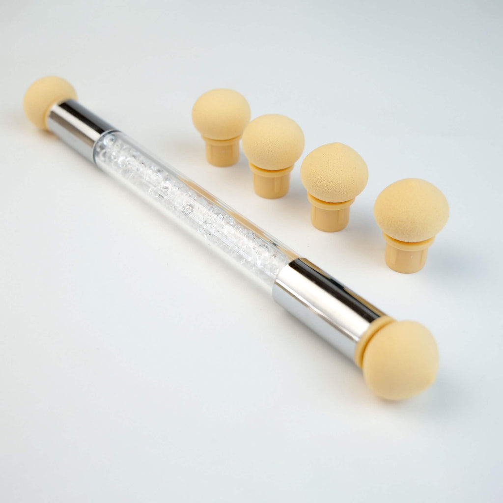 Ombre Brush with 4 Sponge Heads for Gradient Nails - Double Headed