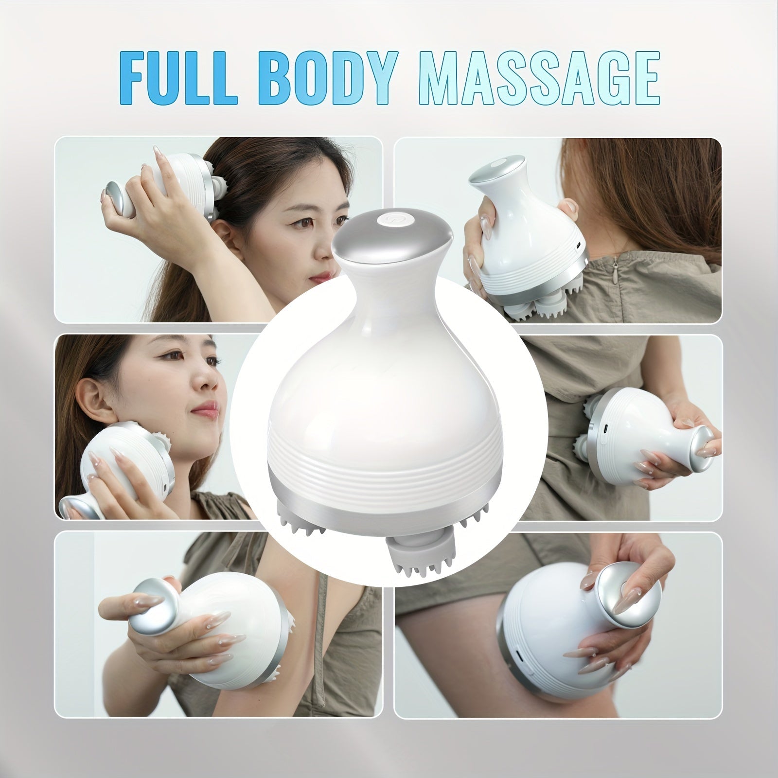 NNETM Rechargeable Electric USB Scalp Relax Device(White)