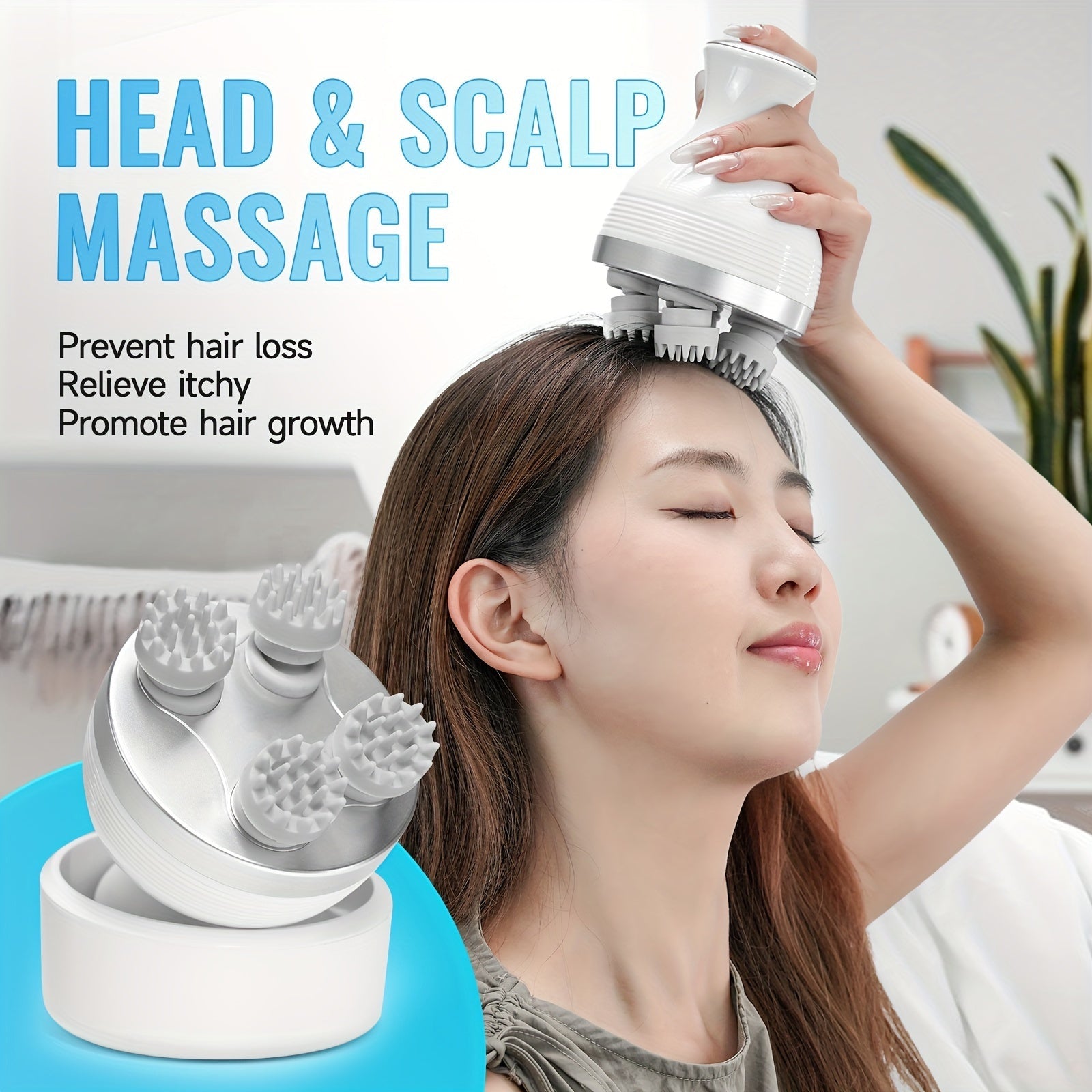NNETM Rechargeable Electric USB Scalp Relax Device(White)