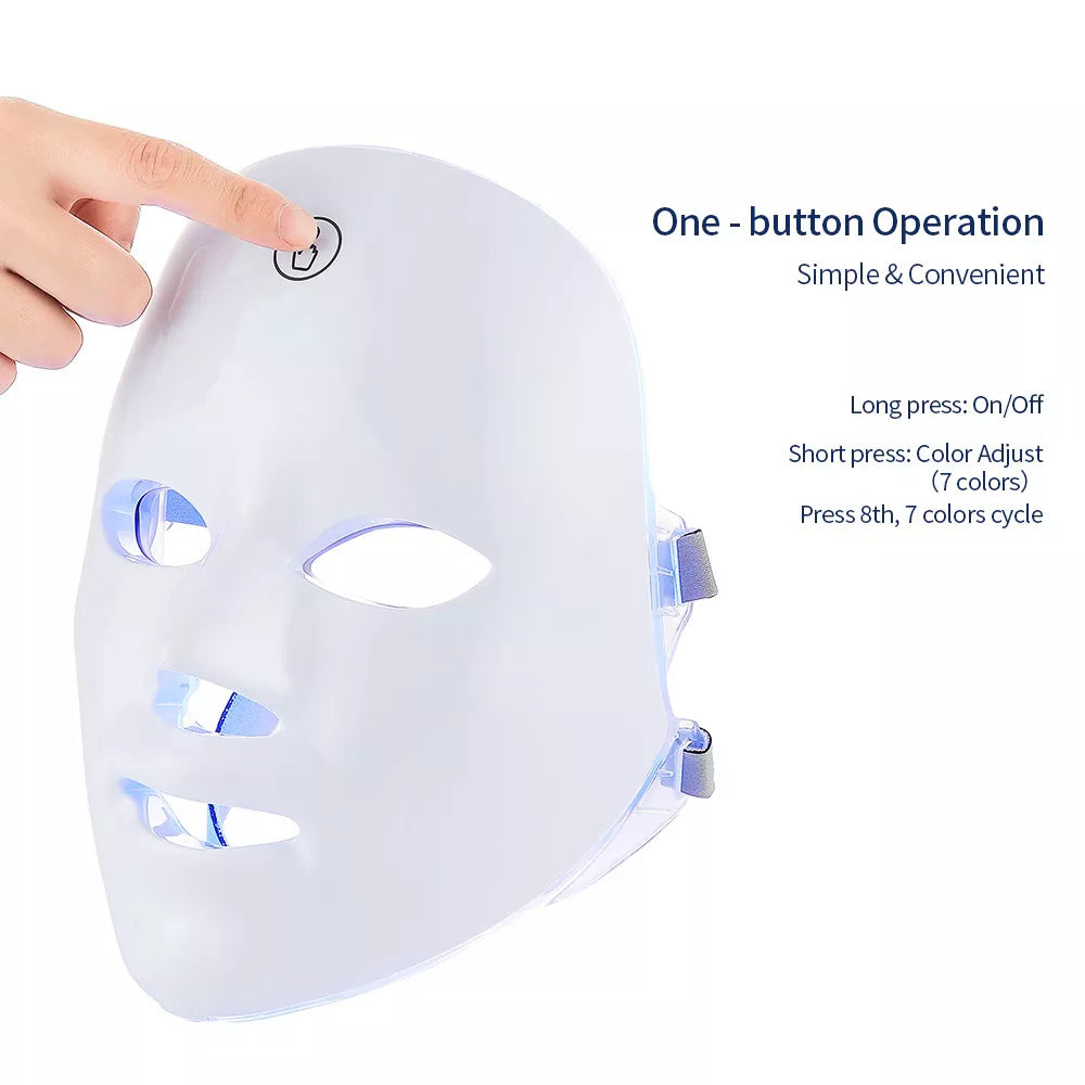 7-Color LED Photon wellness Rechargeable Facial Mask - Skin Rejuvenation & Beauty Device