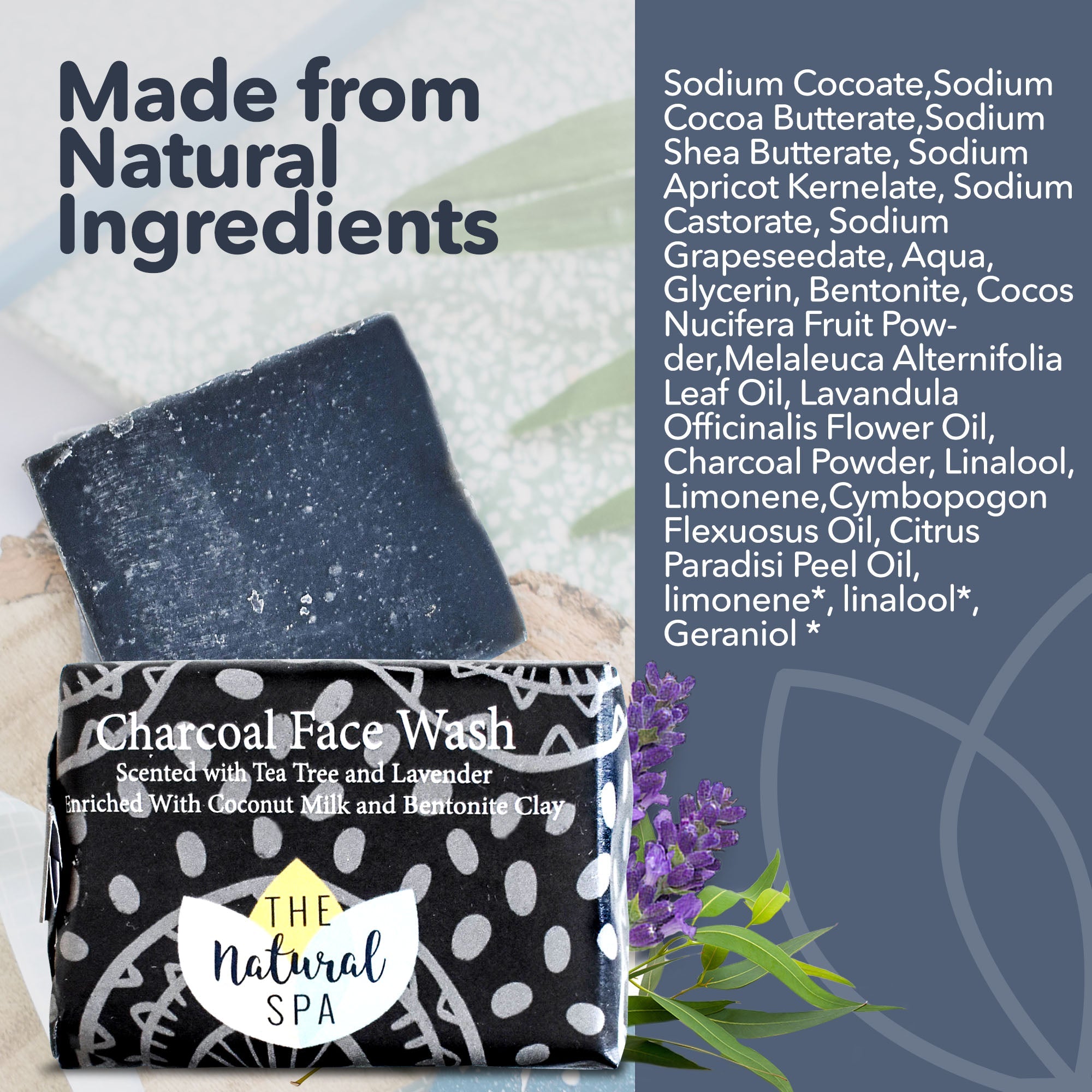 Charcoal Face Wash Bar | Natural Detoxifying Facial Cleanser | Vegan, Plastic-Free Skincare for All Skin Types