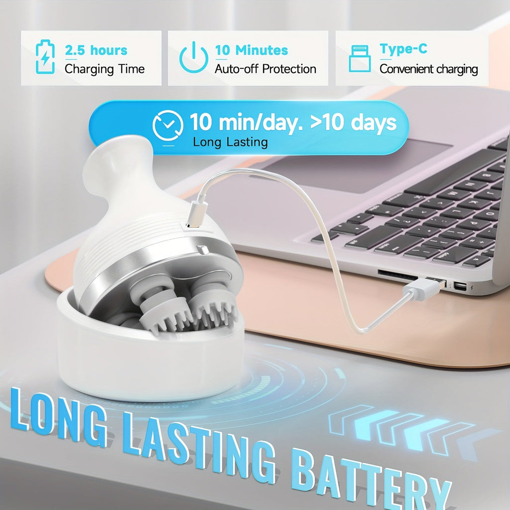 NNETM Rechargeable Electric USB Scalp Relax Device(White)