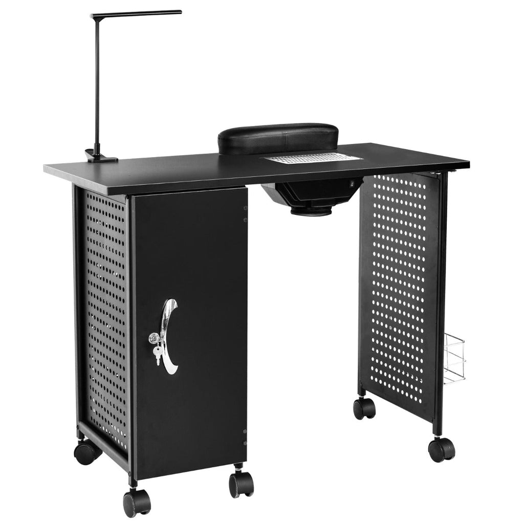 NNECW Manicure Nail Table with 5 Removable Drawers for Salon
